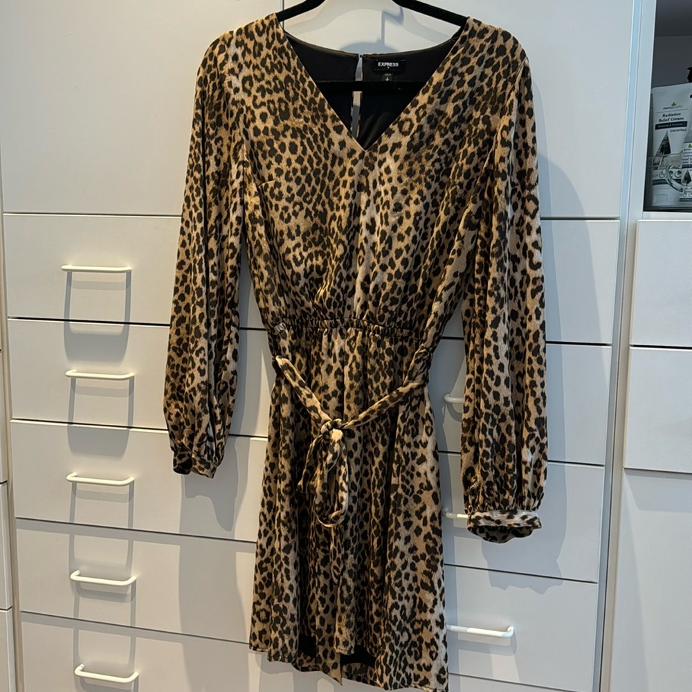 Cheetah long sleeve dress